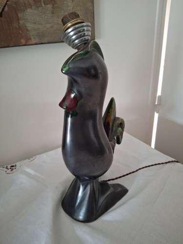 Pied lampe zoomorphe - lampe, coq