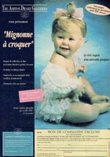 Publicité Advertising  820 1996  poupée The Ashton-Drake- Galleries mignonne 
