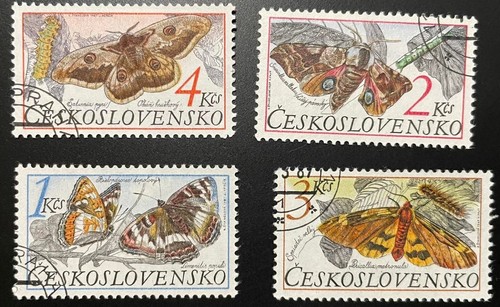 Czechoslovakia moths - czechoslovakia, (1987)