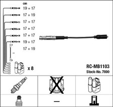 NGK 7800 Kit de câbles d'allumage pour MERCEDES-BENZ,PUCH