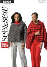  PATRON "BUTTERICK  VESTE CAPE  T XS A XXL  N°5909  ()