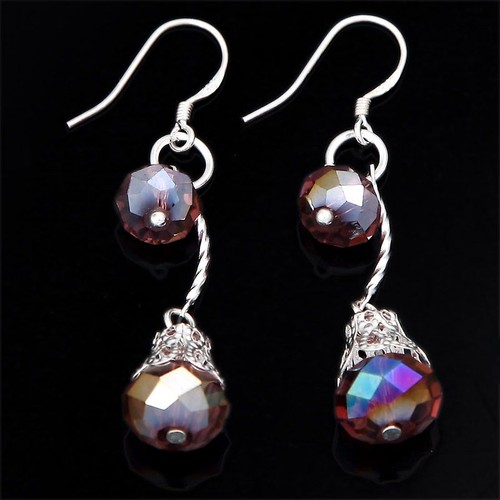 Boucle oreille cristal - d'oreille,