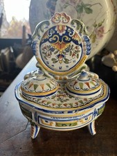 Encrier Faience de Desvres Décor Rouen