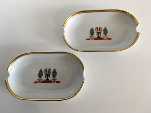 Paire cendriers porcelaine - de,