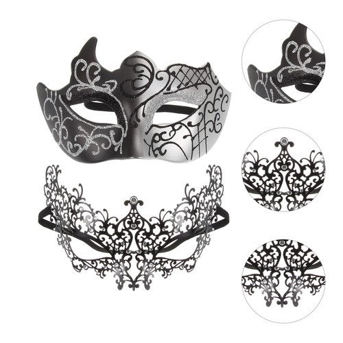 Metal embellished mask masque - embellished,
