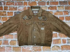 Chevignon Vintage Indien Veste en Cuir Jean Style Sauvage Taille: L Pointe Top