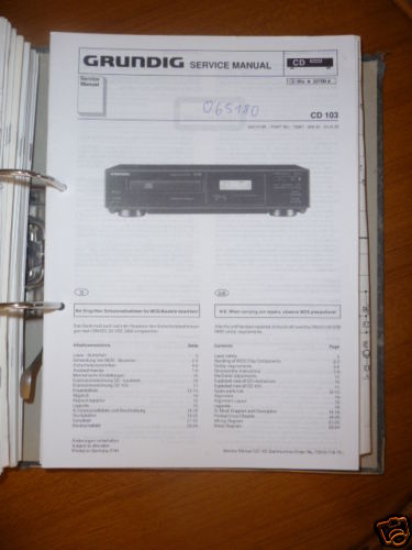 Manuel service grundig cd - manuel,