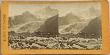 Chamonix Mer de Glace Photo c1890 Stereo Albumine Vintage M§2