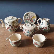 DINETTE Ancienne Chinoise Grès au Sel Service à Thé Poupée Antique Doll Tea Set