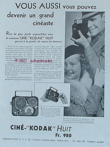 Publicite cine kodak huit - publicite,