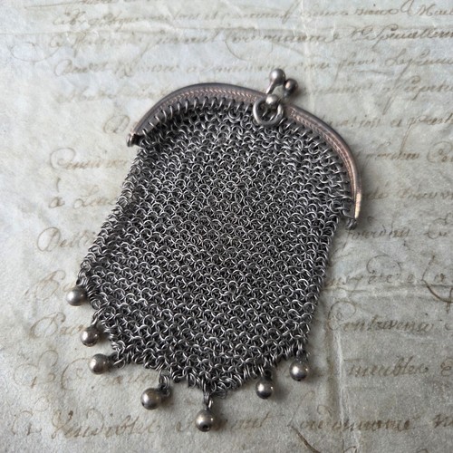 Porte monnaie maille argent - maille,