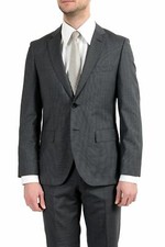 Hugo Boss "Johnstons2/Lenon" 100% Wool Dark Gray Two Button Blazer US 40S IT 50S