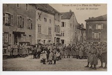 DIEUZE DUSS Moselle CPA 57 soldats place de l'église jour musique Alex schuster