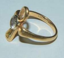 Bague En Or Jaune 14k Solide Vintage Taille 7 Forme De Croix Avant 4 Grammes