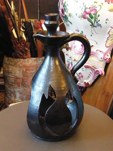 Pied lampe céramique noire - pied,