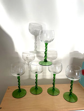 Lot de 5 Verres À Vin Blanc D’Alsace Pieds Torsades Style Hartzviller