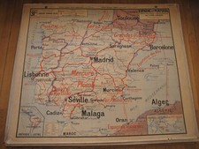Carte scolaire Vidal Lablache n°31 Espagne et Portugal