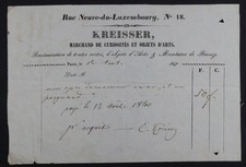 Facture paris 1840 antiquaire - facture,