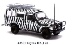 Véhicule TOYOTA LAND CRUISER  "  HZJ 78 Zebra " - BUSH 43501 - 1/87 - Neuf