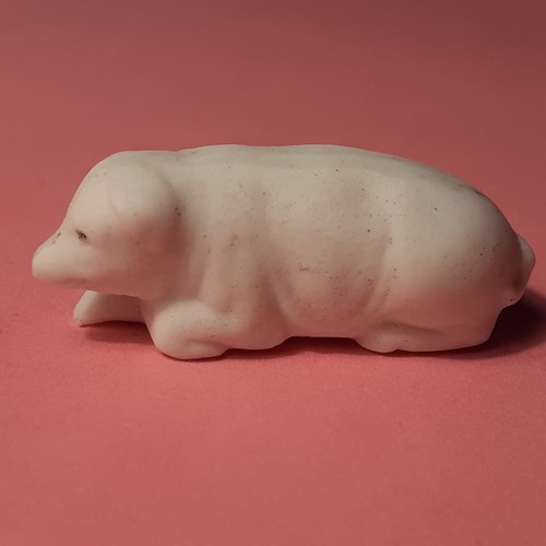 Fève ancienne cochon couché - fève,