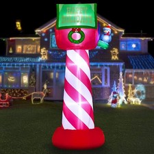 8 FT Christmas Inflatable Mailing Box Outdoor Decoration with Build in LEDs