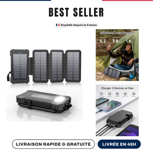 Chargeur solaire 26800 mah - chargeur,