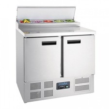 Comptoir inox réfrigéré de préparation 254 Litres, 5 x GN 1/6 (P)150 mm, 155 W, 