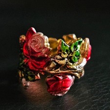 Bague roses rétro années 70