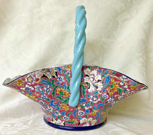 Superbe grand panier emaux - grand,