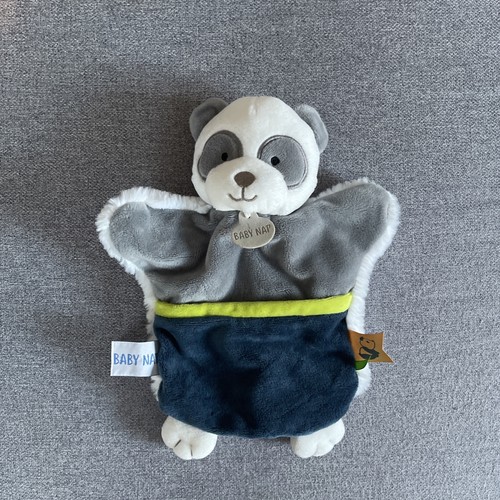 Doudou marionnette panda gris - doudou,