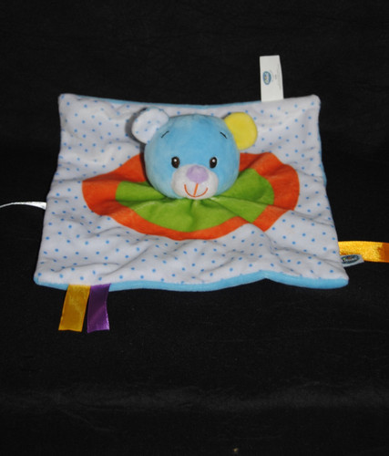 🐻‍Doudou plat ours bleu