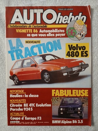 Auto hebdo 495 10 1985 - n°495, 31/10/1985