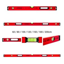 Niveau à bulle PRO800 noir fraisé avec poignées 60 / 80 / 120 / 150 / 200 cm