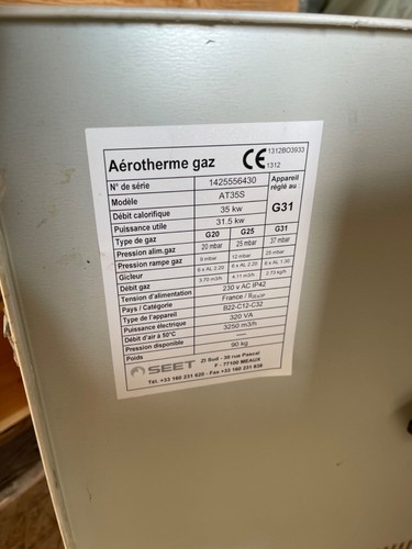 Seet at35s chauffage gaz - chauffage, a