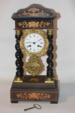 Pendule portique à colonnes Napoleon III fonctionne