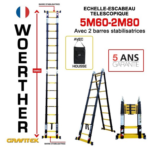Escabeau télescopique - , 2
