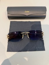 lunettes de soleil cartier bleu et or