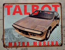 Plaque métal vintage Talbot Matra Murena
