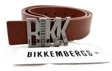 Bikkembergs Homme Cuir Ceinture Brun Roux Braun Boucle en Métal Neuf Étiquette