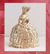 Ancienne Grande Clochette de Table Élégante Victorienne en Bronze doré de 13cm