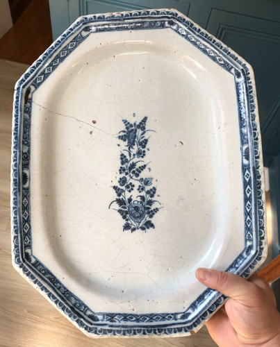 Grand plat octogonal faïence - grand,
