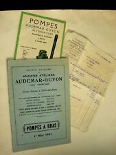 Catalogue Pompe AUDEMAR GUYON à Dôle Jura Eau Pompier Vin Bière Mine Puit TP 