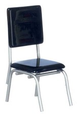 Poupées Maison 1950's Rétro Noir Cuisine Chaise Café Diner Salle à Manger Meuble