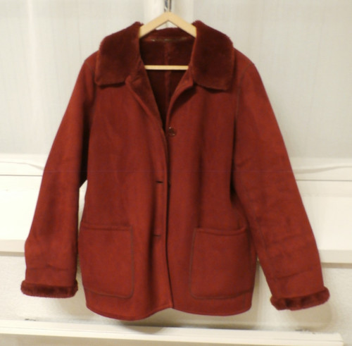 Manteau cuir fourré - cuir,