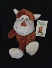 Peluche doudou bouillotte singe L.Dake en Zn noyaux de cerise brun 30cm 100%NEUF