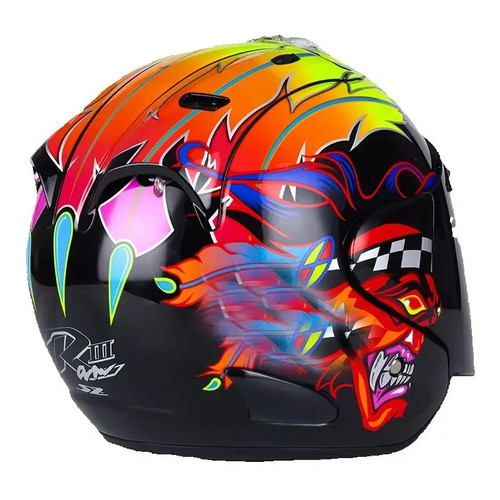 Casque moto jet racing ouvert