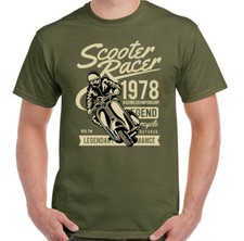 T-Shirt Scooter Racer Homme Drôle MOD Lambretta Vespa Paul Weller Logo De Vélo
