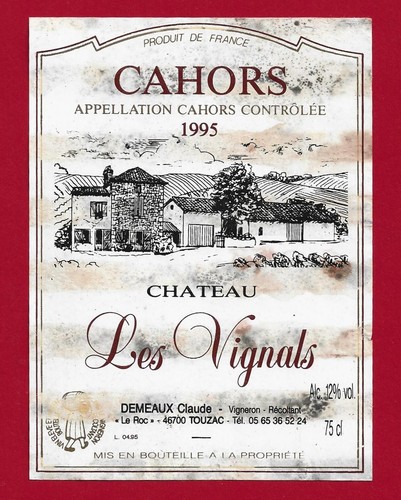 S42 etiquette cahors château - ,