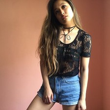 Vintage Black Lace Top