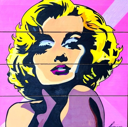 Tableau street art sur - , bois